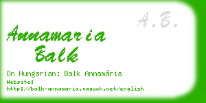 annamaria balk business card